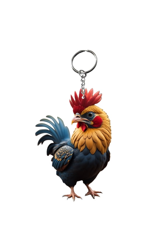 Rooster Pendant Key Backpack Handicraft Pendant Chicken Keychain
