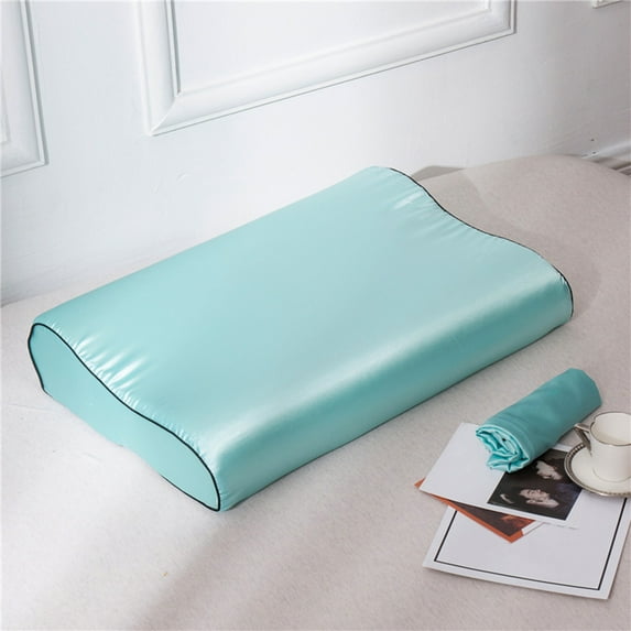 RKZDSR Satin Silk Pillowcase for Skin and Hair - Memory Neck Guard, Zipper Closure, Bedding Pillowcase (23.62x15.74in), Soft Breathable Material, Luxurious and Satiny Texture