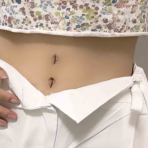 RKZDSR Fake Belly Button Stickers, Waterproof Navel Patch, Disposable Simulation Stickers - 16 Pack for Realistic Waist Curve Enhancement