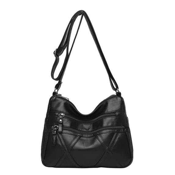 RKZDSR Soft Leather Shoulder Bag Mom's Bag, Ladies' Multi-Compartment Crossbody Bag with Large Capacity