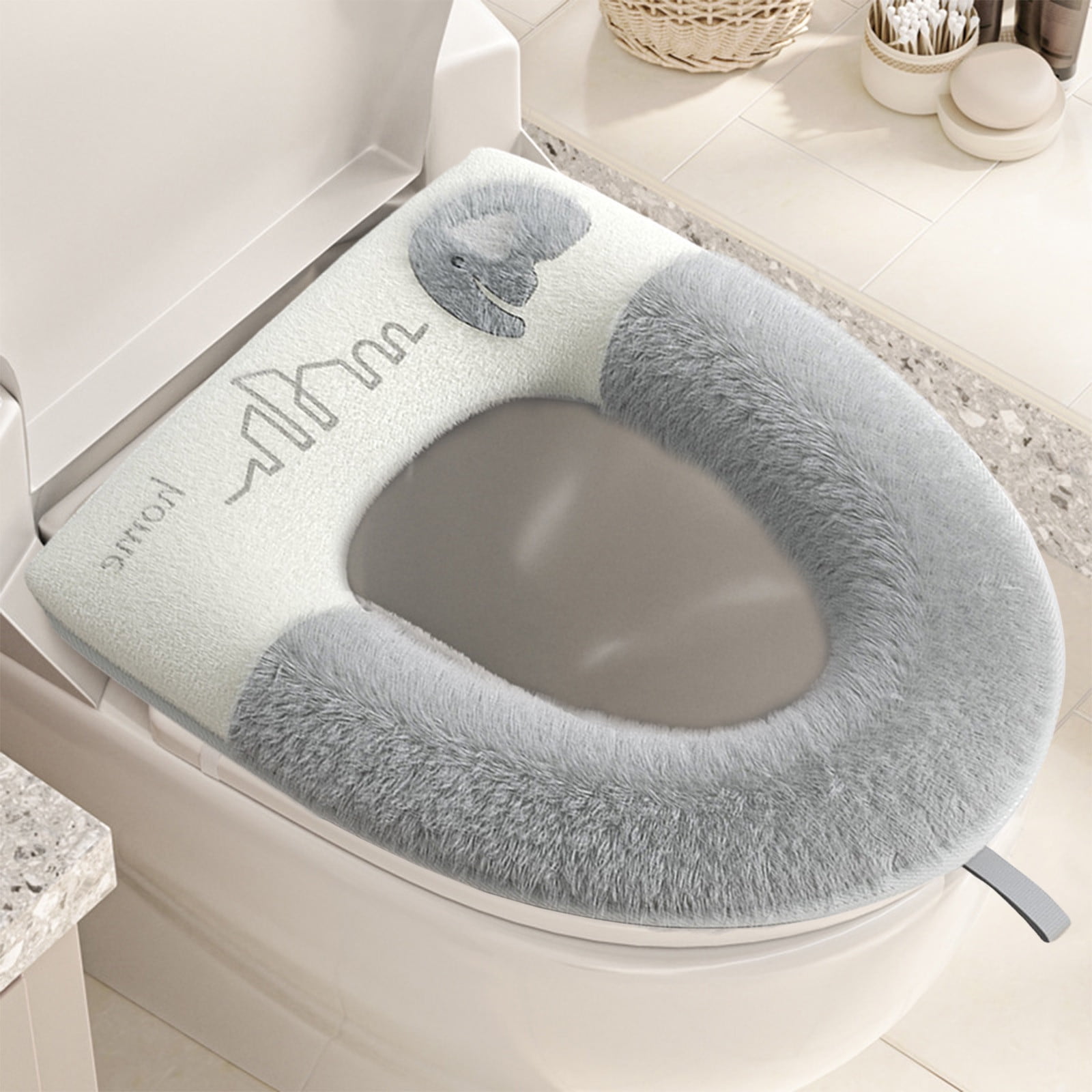 RKZDSR Soft and Thicker Toilet Seat Cover Pad with Handle Washable