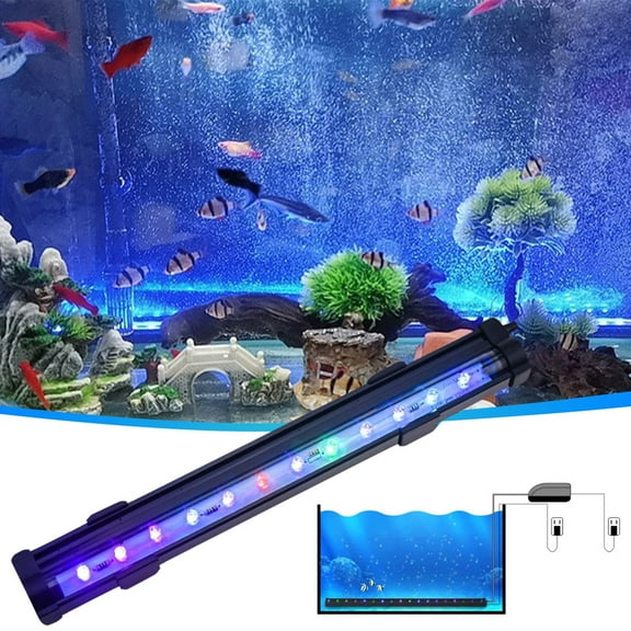 RKZDSR Submersible LED Aquarium Light Bar: 21.6-inch Colorful Fish Tank Lighting with Adjustable Brightness and 21 LED Beads