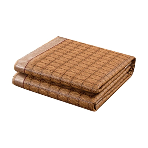 RKZDSR Foldable Rattan Summer Sleeping Mat, Cool Polyester Mattress for Home and Dorms – 59.05x78.74in, Non-Slip Design with 2 Pillowcases, Breathable Comfort for Warm Nights