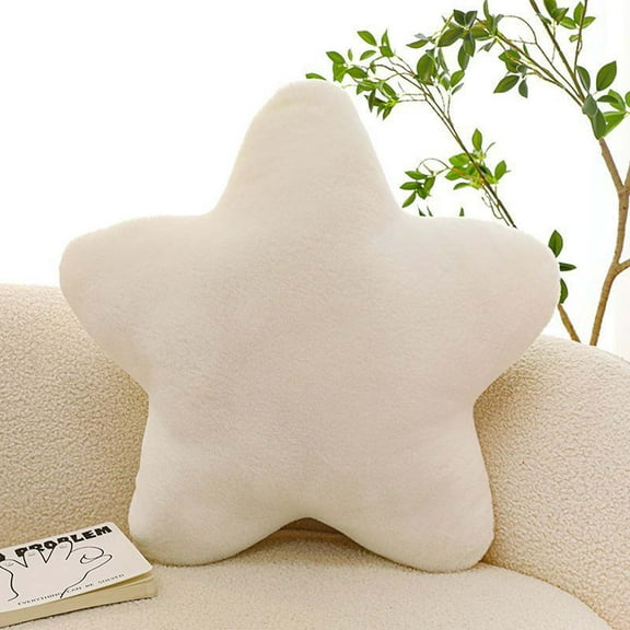 RKZDSR Super Soft Star Pillow Plush Toy - Adorable and Comfortable Sleeping Pillow, Perfect Gift for Girls in Cream Heart Design