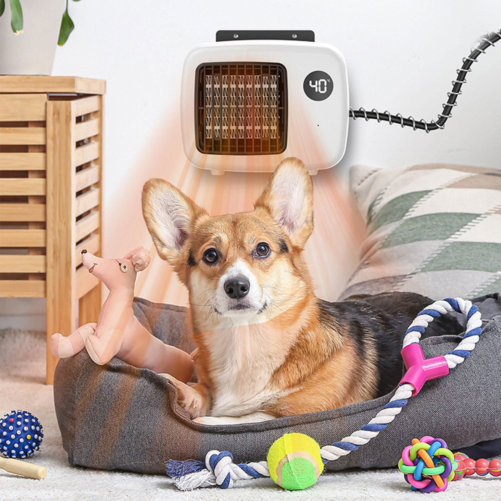 RKZDSR ThermostatControlled Dog House Heater with 3.9ft ChewProof