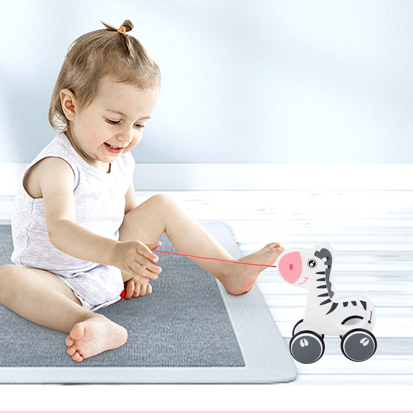 RKZDSR Toddler Toys Dinosaur Snail Hand Push Tractor Pull Cord