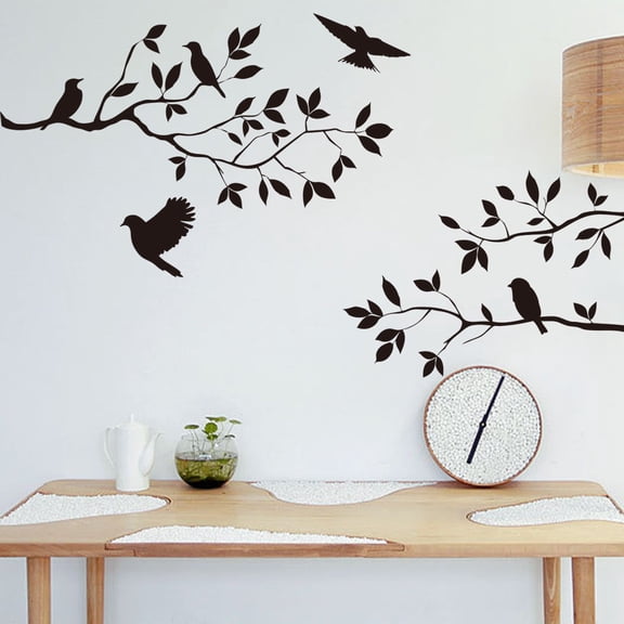 RKZDSR Tree Bird Wall Sticker, Removable Vinyl Decal for Home Decor, Easy Peel & Stick Mural Art for Smooth Surfaces, Durable & Eco-Friendly Decor Solution