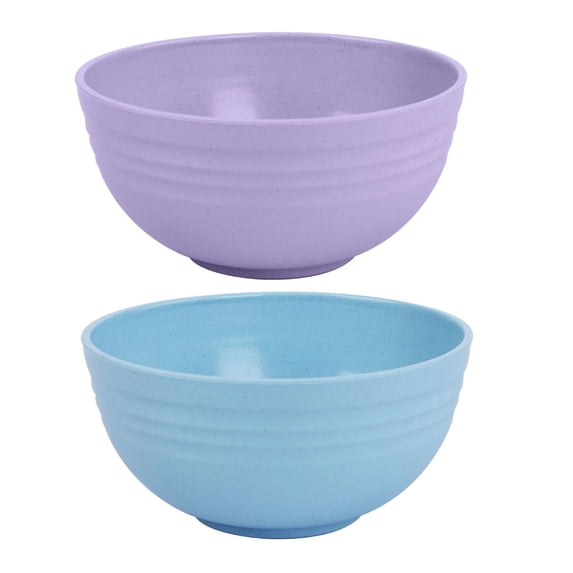 RKZDSR Unbreakable Wheat Straw Bowl Set of 2 – 4.72" Microwave & Dishwasher Safe Lightweight Reusable Cereal, Soup, Salad, Dessert & Snack Bowl – BPA Free Eco-Friendly Tableware Purple+Blue