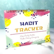 RKZDSR Undated English Habit Tracker Planner, Self-Discipline Punch Card Organizer for Daily Goals