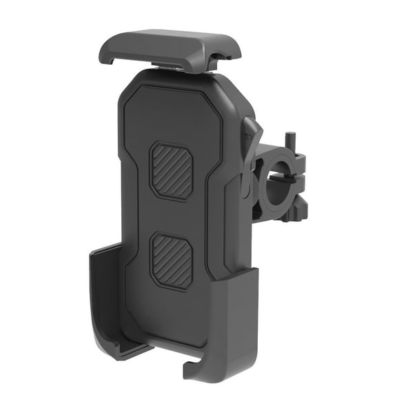 RKZDSR Universal Three-Claw Push-and-Put Mobile Phone Mount for Bicycle and Motorcycle - Double Locking Belt - Damping Soft Rubber