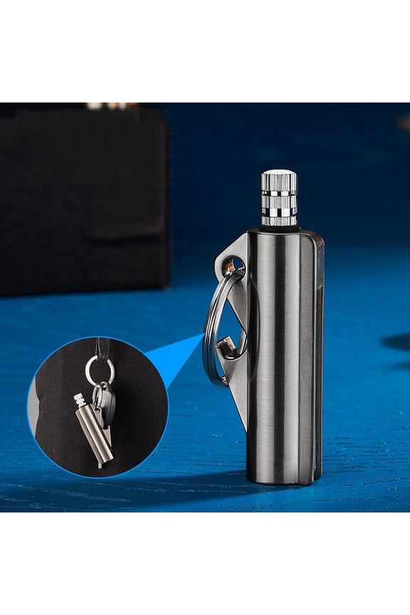 Waterproof Keychain Lighter with Beer Opener - Compact Portable Multi-Function Match Tool for Camping, Hiking, Outdoor Adventures - Durable Metal Fire Starter and Gift for Outdoor Enthusiasts