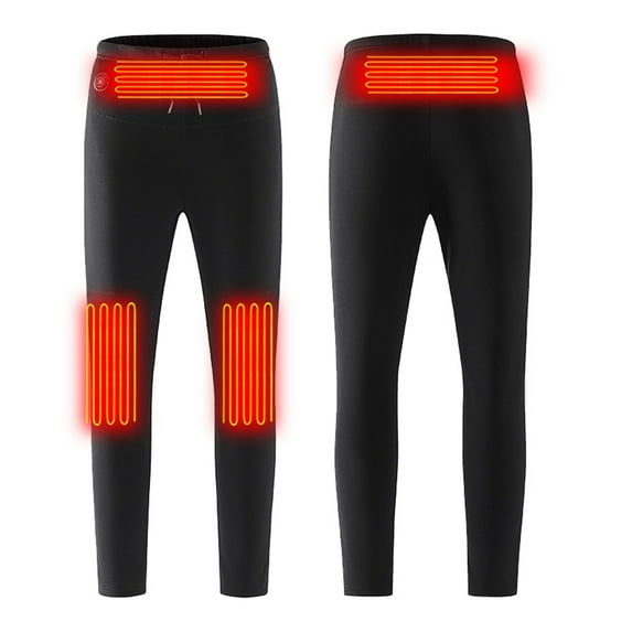 RKZDSR Women's USB Heated Pants with 4 Heating Zones, Fleece-Lined, Lightweight Electric Heated Pants with 3 Heating Levels (Battery Pack Not Included)