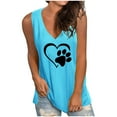 thumbnail image 1 of RKZDSR Womens V Neck Tank Tops Summer Graphic Print Tunic Tank Top Casual Cami Shirts Blouses Blue XL, 1 of 3