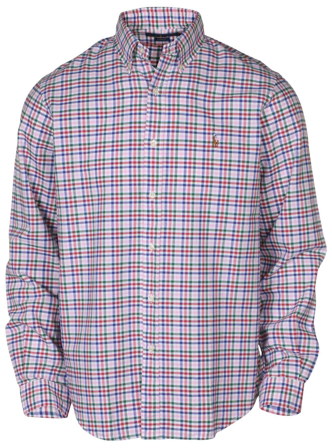 RL Men's Classic Fit Plaid Oxford Button Down Shirt (Small, Pink) - image 1 of 3