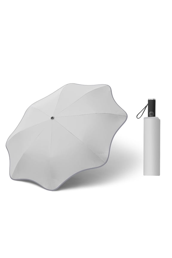 8-Rib Automatic Inverted Umbrella - Windproof Reflective Travel Umbrella with UV Protection, One-Button Open/Close