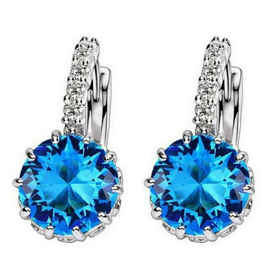 RLATCR Color Round Cut Created Diamond Earrings Plated Dangle Earrings Drop Earrings for Women