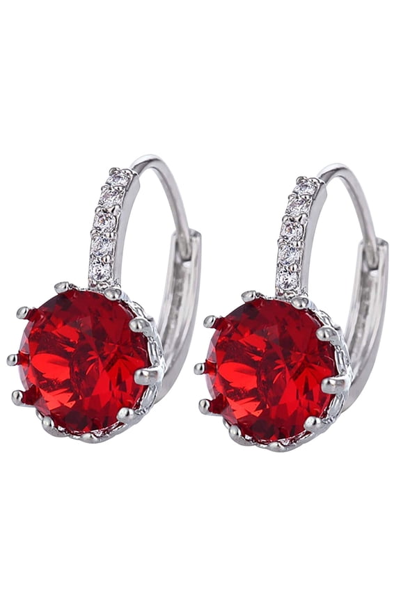 Color Round Cut Created Diamond Earrings Plated Dangle Earrings Drop Earrings for Women