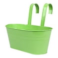 thumbnail image 1 of RLATCR Metal Railing Planter for Outdoor Plants Balcony Hanging Flower Pots with Detachable Hooks and Drain Holes Oval Bucket Rail Box Fence Planters for Home Garden Decor, 1 of 2