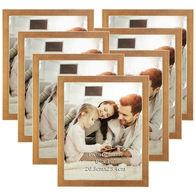 RLAVBL 7 Pack 8x10 Picture Frame Set Gold Photo Frames 8 by 10 for Wall or  Tabletop Display 