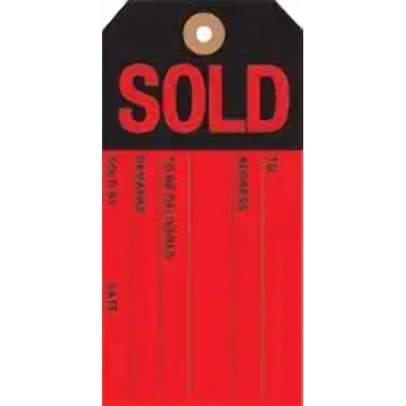Sold Tags Sticker RLD200 Sold Tags Reinforced Red and Black 2 3/8