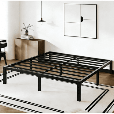Box Is Heavy Bedsnus 14 inch King Size Solid Metal Bed Frame with Rounded Legs ...
