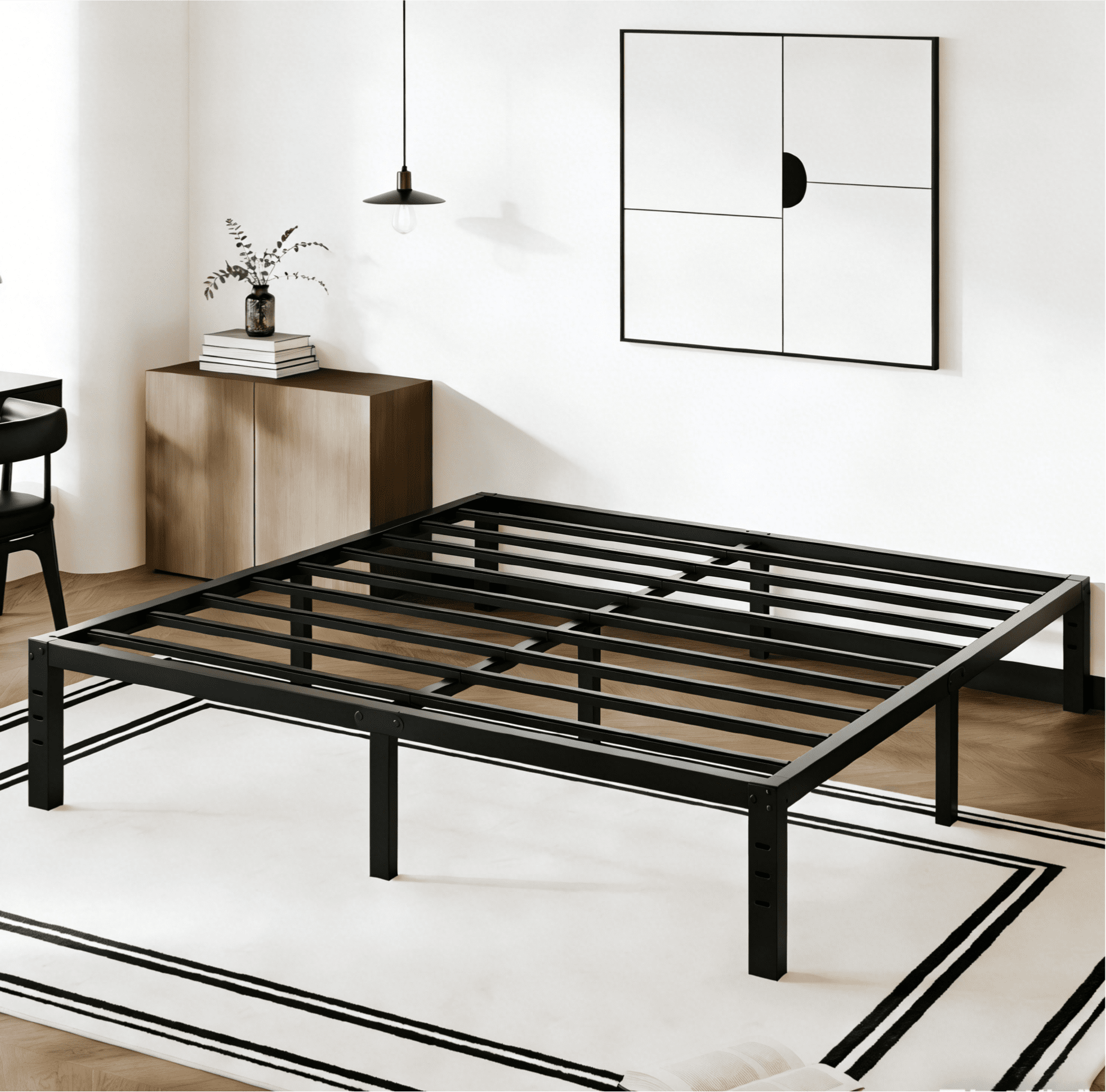 RLDVAY 14 inch Queen Bed Frame,Easy Assembly,Heavy Duty Metal Platform,Noise-free,No Box Spring Needed