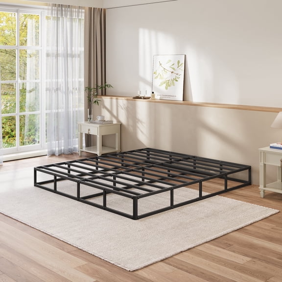 RLDVAY 9 inch King Metal Box Spring, Fabric Cover Included, Sturdy Mattress Foundation, Easy Assembly