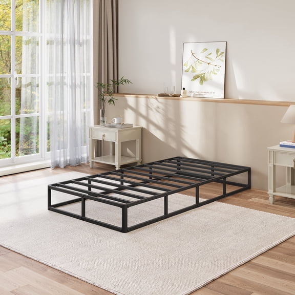 RLDVAY 9 inch Twin Metal Box Spring, Fabric Cover Included, Sturdy Mattress Foundation, Easy Assembly