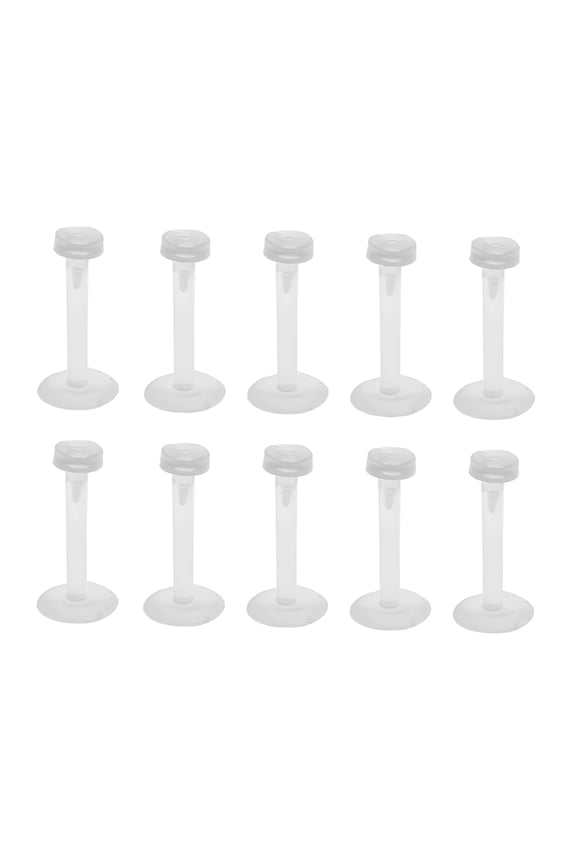 10Pcs 16G Clear Acrylic Retainer, Invisible Labret