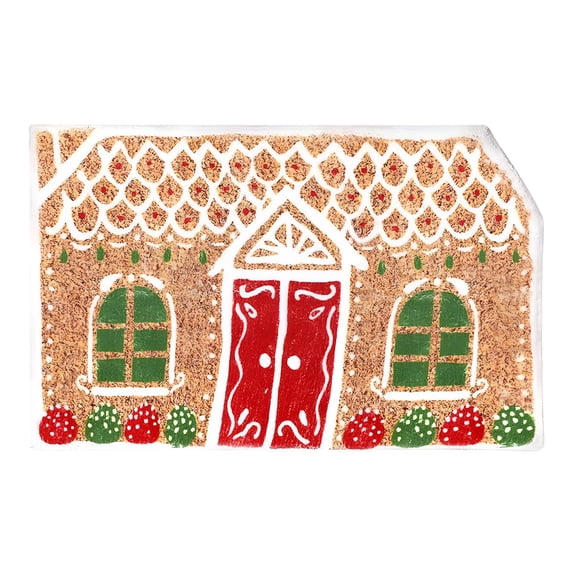 RLESO 2026 New 1Pcs Gingerbread Welcome Mat Christmas Doormat Non-Slip Indoor Outdoor Holiday Decor Front Door Carpet Mud Trapper Water Absorbent 40*60Cm