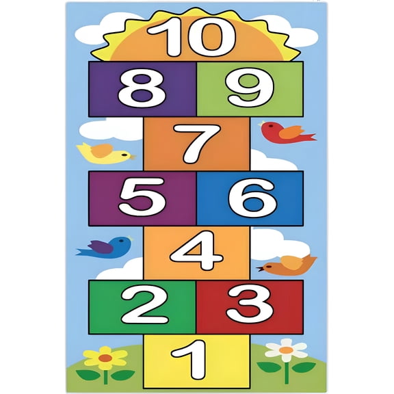 RLESO 2026 New 1X Floor Mat Carpet Non-Slip Floor Mat Cute Hopscotch Children Play for Playroom, Bedroom, Classroom, Nursery, 4060Cm Kids Rugs for Playroom