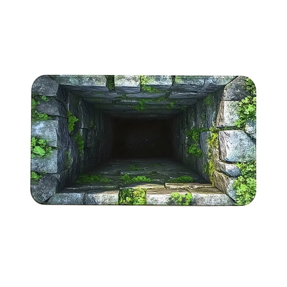 RLESO 2026 New 3D Optical Illusion Rug,Brick Bottomless Hole Design Non-Slip Area Rug for Living Room,Bedroom,Front Door Mat,Playroom & Gameroom Floor Carpet Decor