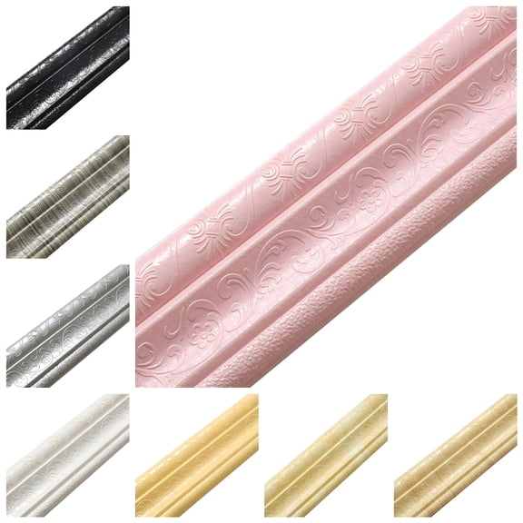 RLESO 2026 New 3D Waterproof Wallpaper Border Peel and Stick Wall Border Foam Mirror Borders Removable Self Adhesive Tiles Stickers for Bathroom,Kitchen,Living Room,Bedroom,Hallway