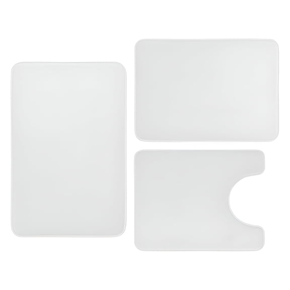 RLESO 2026 New 3Pcs Bathroom Rugs,High-Performance Water-Management Structure Bathroom Rugs Sets 3 Piece,Embedded Friction Surface Technology Bathroom Mat Quick Dry,White4