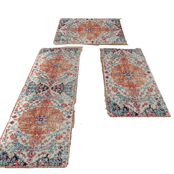 RLESO 2026 New 3Pcs Kitchen Rug Non Slip Dot Backing Kitchen Runner Dense Edge Stitching Alfombras Para Cocina Style 8 for Kitchen Dining Room Hallway High-Traffic Areas Home Office Easy Cleaning.