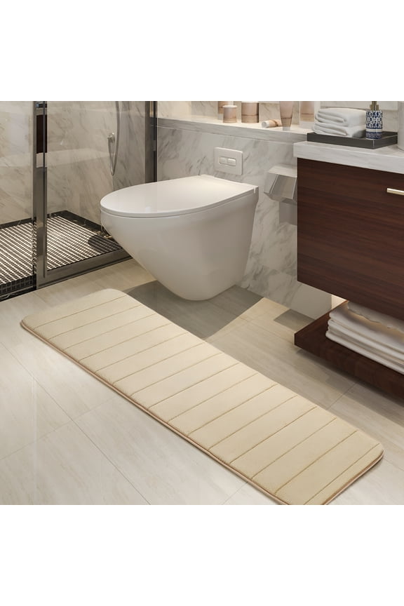 2026 New Absorbent Memory Foam Bath Mat Bath Runner Rug,Beige 16"X 47" for Bathroom Floors, Showers, Home Use, Bathroom Dcor, Quick-Drying, Comfortable Stepping, Moisture Absorption