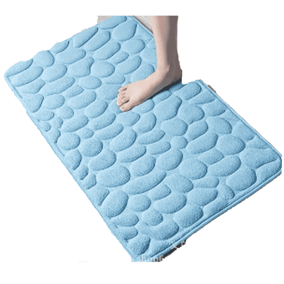 RLESO 2026 New Bathroom Rugs Embossed Pebble Bathroom Decor Intensification Shower Mat for Bathroom Shower Vanity Azure