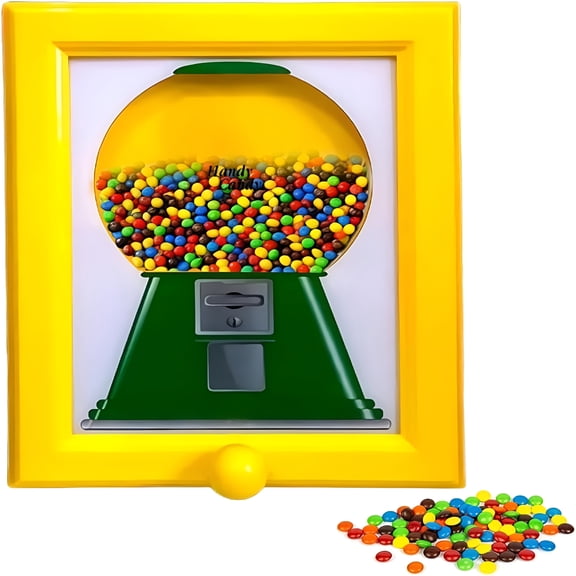 RLESO 2026 New Candy Picture Frame Dispenser,Hanging Candy Frame,Gumball Machine in A Frame,Fast Distribution of Candies,Nuts,Dog & Cat Treats,Suitable for Birthday & Holiday Gifts (Yellow)