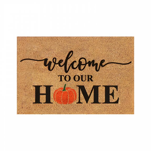 RLESO 2026 New Fall Coir Doormat Welcome Pumpkins Door Mat Non-Slip Farmhouse Floor Mats Autumn Decorative Entrance Door Rugs for Thanksgiving Indoor Outdoor Bathroom Porch Decor,15.7 X 23.6 Inch