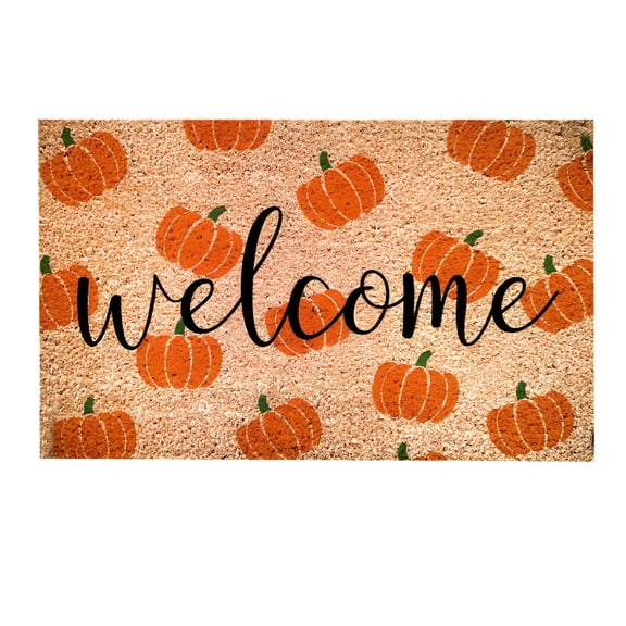 RLESO 2026 New Fall Door Mat,Hello Pumpkin Welcome Doormat for Fall Outdoor Entrance Coir Front Door Mat with Non-Slip Backing Fall Holiday Door Mat Hello Pumpkin Door Mat,E(24*16Inch)