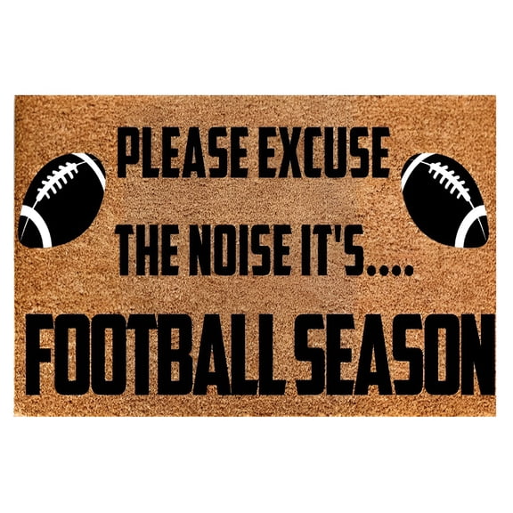 RLESO 2026 New Football Season Doormat,Please Excuse the Noise Front Door Mat,Fall Kitchen Rugs,Football Season Funny Doormat,Football Welcome Mat Outdoor,Funny Floor Mats Home Decor for Football
