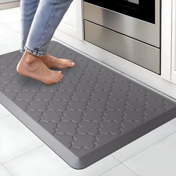 RLESO 2026 New Kitchen Mat Anti Fatigue Mats for Kitchen Gray Kitchen Rug Memory Foam Ergonomic Rug 17"X 29" Fatigue Mats for Kitchen Floor for Kitchen, Laundry, Workshop, Garage, Office