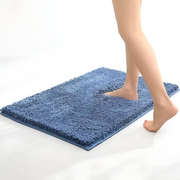 RLESO 2026 New Muddy Cat Rug - Super Absorbent Microfiber Mat for Mucky Paws & Wet Shoes | Non-Slip,Machine Washable Pet Rug | Quick Dry Chenille Entryway Mat for Indoor Outdoor,Misty Blue,19"
