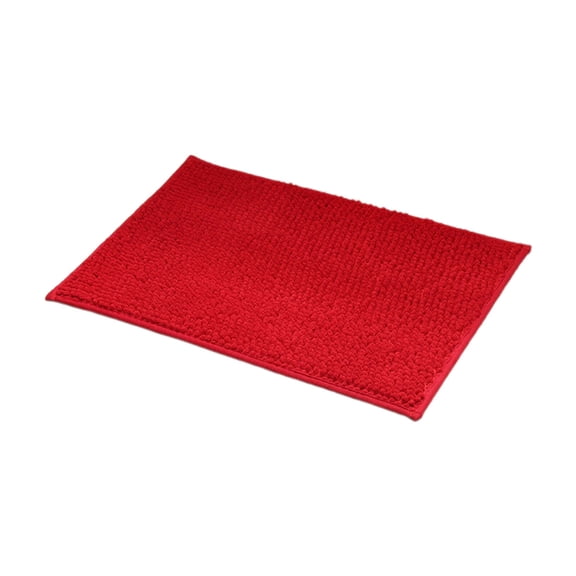 RLESO 2026 New Navy Blue Bathroom Rugs High Absorption Rate Water Absorbing Door Pad Chenille Fabric Technology Bathroom Door Mat for Bathroom Shower Entryway Scarlet Color