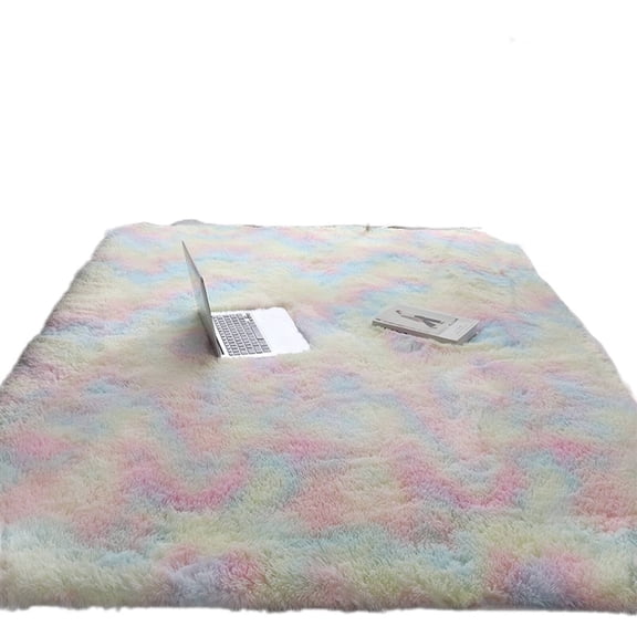 RLESO 2026 New Pink Rug Soft Plush Rug Fluffy Rug Color Gradient Design Plush Rug Style for Living Room Bedroom Nursery Playroom Home Decor Kids' Room Cozy Spaces.