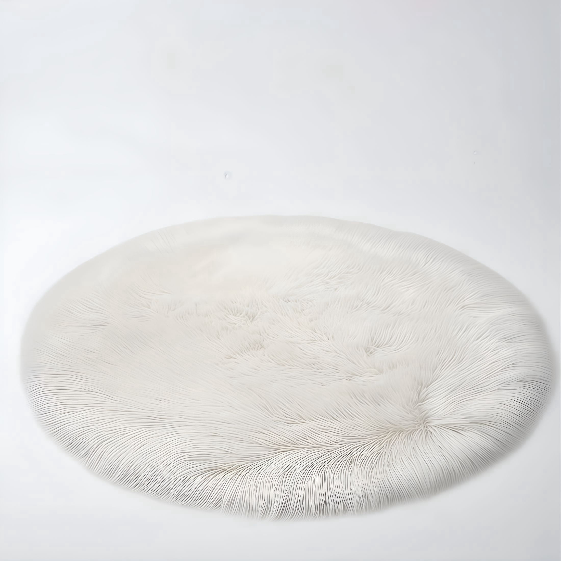 RLESO 2026 New Round Rug,Small Circle Faux Sheepskin Fur Rug Fluffy ...
