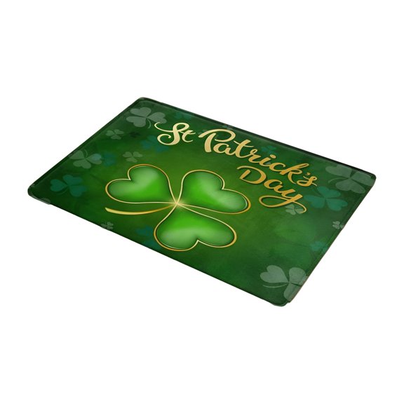 RLESO 2026 New St. Patrick'S Day Welcome Doormat Lucky Green Shamrocks Indoor Outdoor Entrance Home Front Porch Rugs March Irish Housewarming Greetings Gift Spring Entrance Ornament Supplies