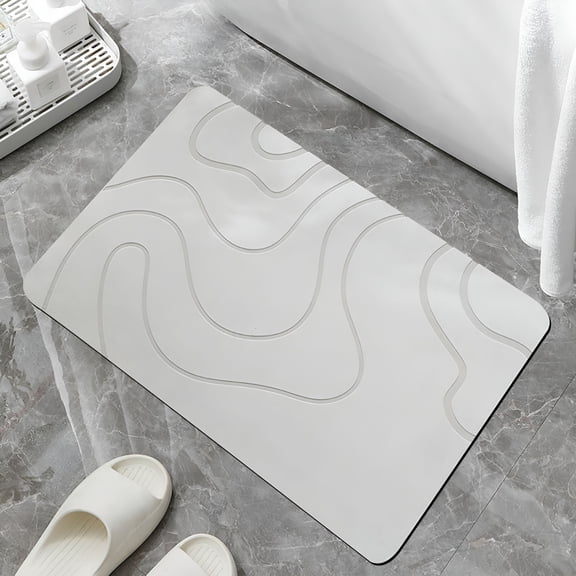 RLESO 2026 New Stone Bath Mat for Bathroom|Diatomaceous Earth Bath Mat|Quick Dry Water Absorbing Bath Stone Mat Large|Non-Slip Bathroom Shower Rug|Easy to Clean (2416'',Dark Gray,Square)