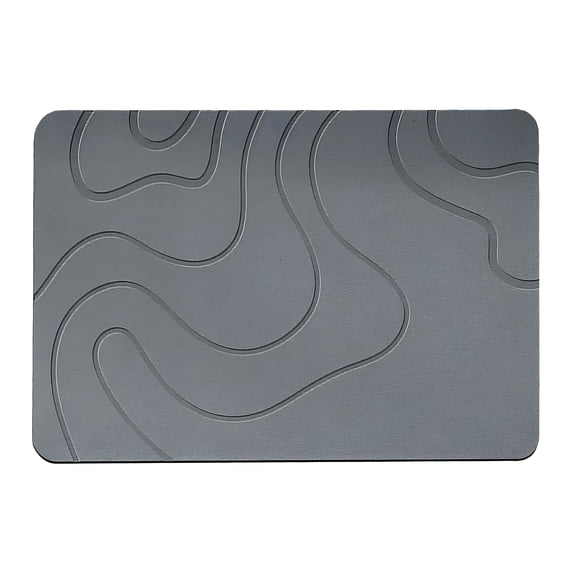 RLESO 2026 New Stone Bath Mat – Diatomaceous Earth Bath Mat,Rock Absorbent Bath Mats for Bathroom,Stone Bathroom Mat Modern Stone Drying Mat,Shower Mat Outside Shower,31.4"X19.7" Gray