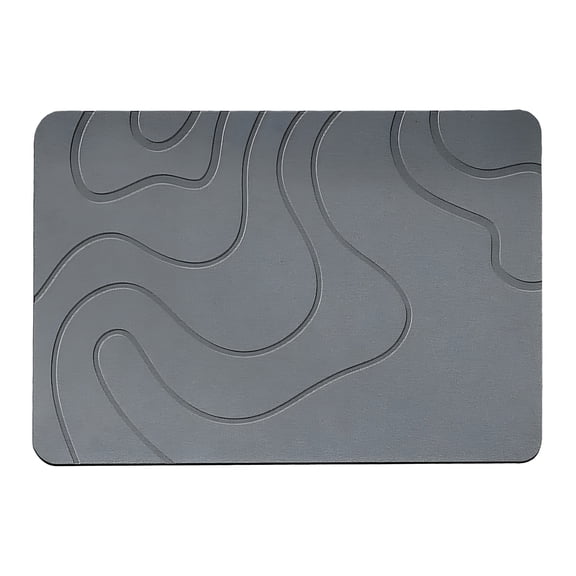 RLESO 2026 New Stone Bath Mat Diatomaceous Earth Bath Mat,Rock Absorbent Bath Mats for Bathroom,Stone Bathroom Mat Modern Stone Drying Mat,Shower Mat Outside Shower,31.4"X19.7" Gray